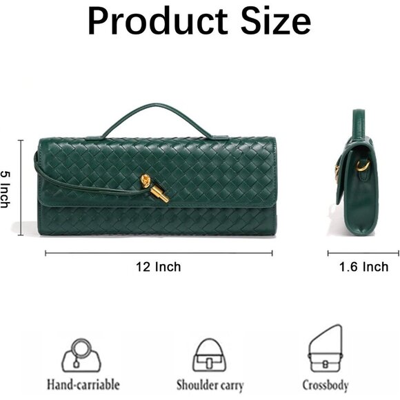 🆕 Eipron Trendy Casual Clutch Purses Women Red Leather Top-Handle Evening Bag - Picture 6 of 6